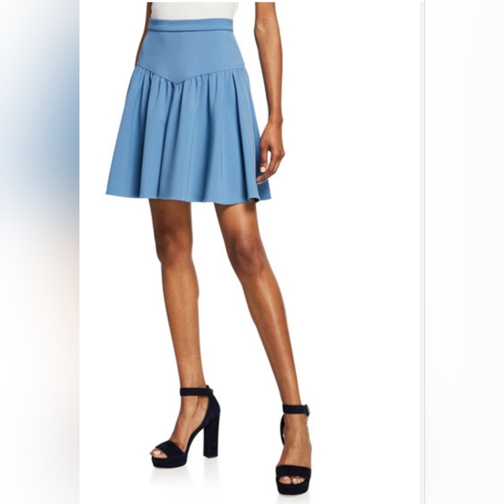 JILL Jill Stuart Mini Skirt Womens Size 12 Blue Ruffle A-line With Pockets